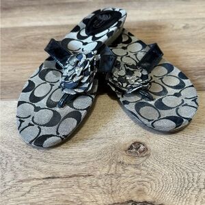Coach Monogram Black and Gray Sandals